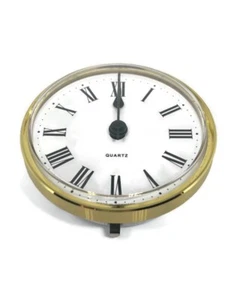 Insertion Clock Movement, German Made, Gold Bezel, White Dial, Roman, 61mm Diam - Picture 1 of 6