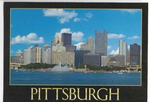 VISTA DEL CENTRO DE PITTSBURGH, PA DESDE EL LADO SUR DEL RÍO OHIO + FUENTE Y PUNTO - Imagen 1 de 1