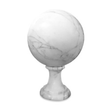 Sfera in Marmo Bianco e Poggiasfera White Marble Sphere Scultura Arte Art D.20cm