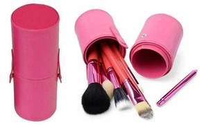 Professional Cosmetic Makeup Brush Set w/ Vegan Leather Standing Case - 12 Piece - Picture 1 of 8
