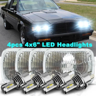4pcs Fit Buick Regal Grand National 1982-1987 4X6" LED Headlights - Image 1 of 4