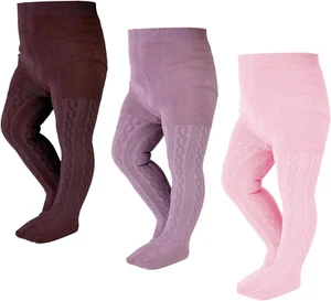 Baby Girl Tights Thick Cable Knit Leggings Stockings Cotton Pantyhose for Newbor - Picture 1 of 12