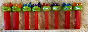 PEZ Teenage Mutant Ninja Turtles on Red Stems Set Of Angry And Happy All 8 - Picture 1 of 18