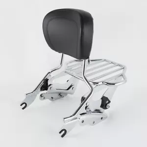 Sissy Bar Luggage Rack Backrest & Docking Kit For HarleyTouring Glide 2009-13 12 - Picture 1 of 11