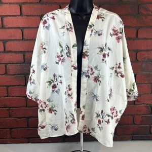 Hollister Damen Kimono Cardigan mit Blumenmuster vorne offen – Bohemian, kuschelig - Bild 1 von 6