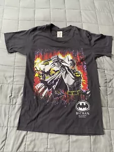 vtg BATMAN RETURNS T Shirt LARGE Black DC COMICS 1992 Single Stitch Be There USA - Picture 1 of 10