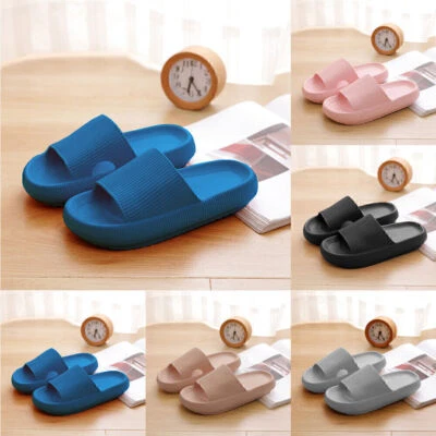 MARKENLOS Damen Komfy Schlappy Schlappen Rutschfest Badeschuhe Hausschuhe Pantoffeln Neu