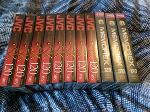 11 VHS Tapes JVC Memorex High Performance T-120 SX Blank SP 120 min EP New - Picture 1 of 4