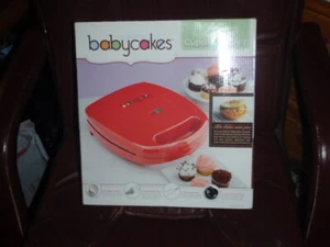 Babycakes Cupcake Maker Non Stick Coating Baby Cakes Red NEW W/ACCESSORIES - Picture 1 of 3