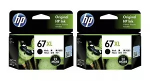 2x Genuine HP 67xl Black Ink Cartridges 3YM57AA for hp envy 6020 pro 6420 - Picture 1 of 1