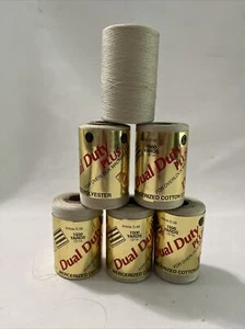 Lot Of 5 +1 Coats Clark Dual Duty Plus for Overlock Machines Cotton Polyester - Picture 1 of 7