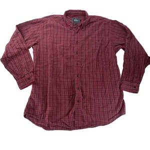 Woolrich Flannel Shirt Men's Large Vintage Plaid Long Sleeve Work Wear Red - Picture 1 of 8