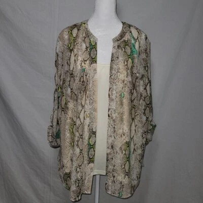 Blusa/camiseta sin mangas transparente Covington Essentials 2 piezas manga enrollable para mujer talla 1X Foto 1 de 4