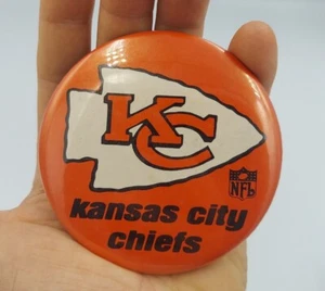 VTG 1960's Kansas City Chiefs NFL Collectible Button 3 1/2" Rare  Football - Picture 1 of 3