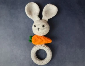 Bunny Rabbit Handcrafted Rattle for Toddlers | Soft & Safe for Babies | Sutra - Picture 1 of 6