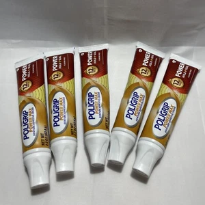 POLIGRIP POWER MAX HOLD 2.2 OZ EACH DENTURE ADHESIVE CREAM (Pack of 5 Tubes) - Picture 1 of 3