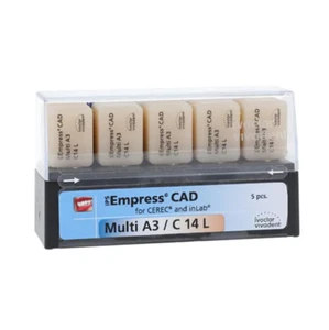 Ivoclar Vivadent 602606 Empress CAD inLab CEREC Dental Blocks Multi A3 C14 L 5Pk - Picture 1 of 1