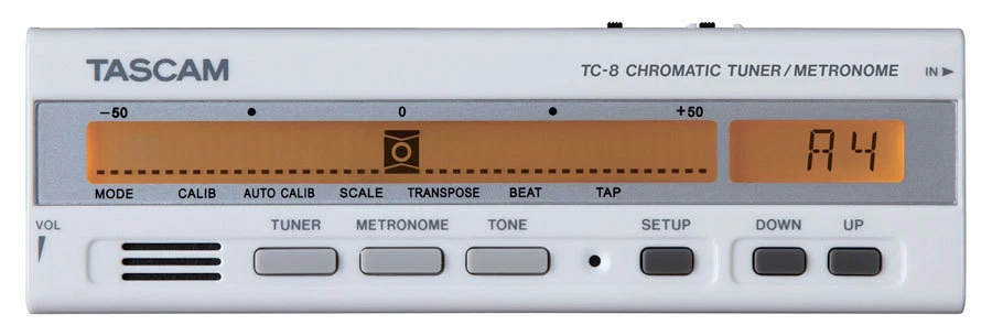 Sintonizador y metrónomo cromático blanco Tascam TC-8, ¡Nuevo! Foto 1 de 2