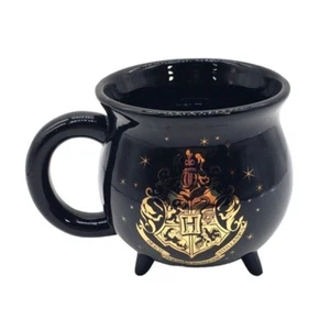 Harry Potter Kessel Becher 20 Unzen Fuß schwarz mit Gold Hogwarts Wappen 4 Zoll - Bild 1 von 10