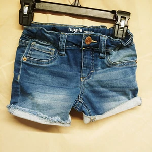 Hippie Girl Regular Rise Midi Girls Size 6 Stretch Denim Blue Jean Shorts - Picture 1 of 15