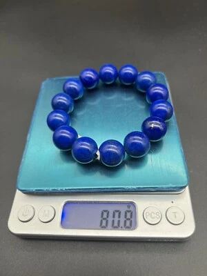 16mm 100% Natural Lapis lazuli bracelet  天然老矿青金石手串 ～80.8g - Image 1 of 4