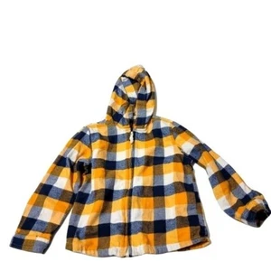 Wonder Nation Kid's 4T Plaid Jacket with hood Yellow/Gray/White LS - Picture 1 of 7