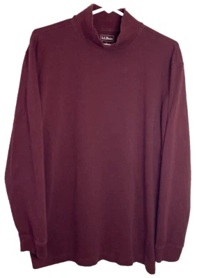 LL Bean толстовка мужская большой высокий бордовый длинным рукавом насмешливый шеи 100% хлопок - Изображение 1 из 4