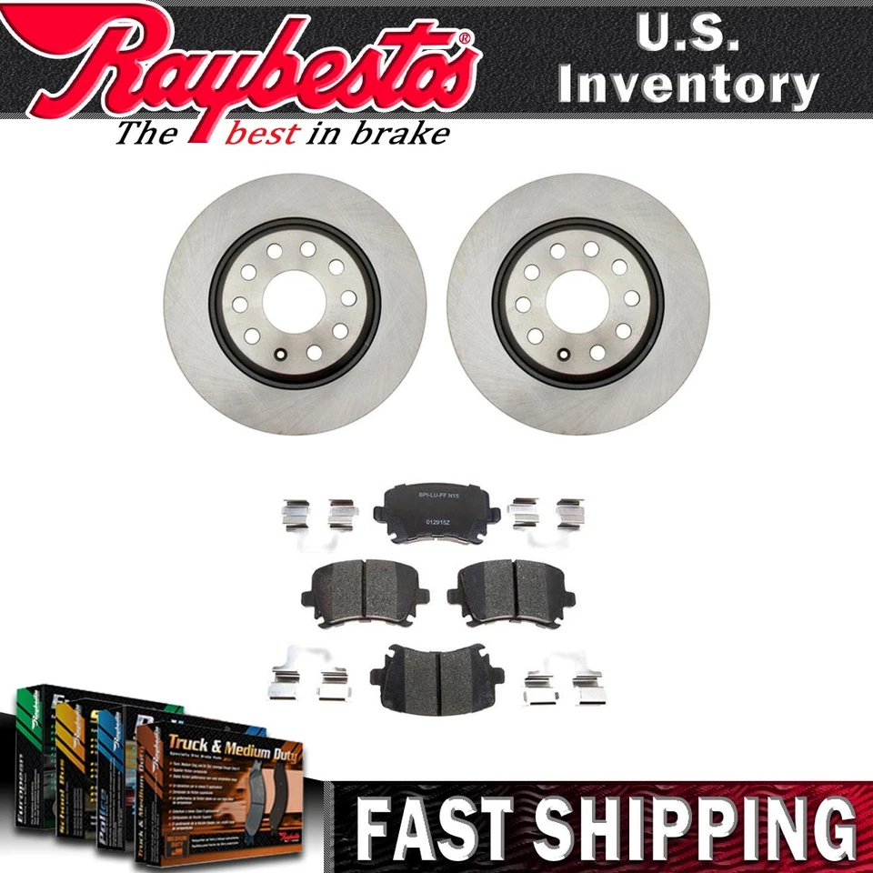 Rotores de freno traseros pastillas de freno de cerámica con herrajes para Volkswagen GTI 2009-2011 Foto 1 de 4