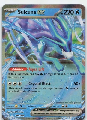 Suicune ex 010/034 Classic Collection Holo Trading Card Game Classic NM Pokémon - Image 1 of 2