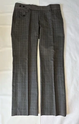 Dolce & Gabbana Men’s Pleated Wool Tweed Trousers Dark Grey Sz 52 - Image 1 of 4