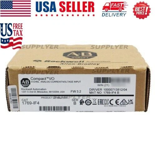 New AB 1769-IF4 / B CompactLogix 4CH Analog Input Module 1769IF4 Factory Sealed - Image 1 of 3
