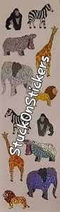 Mrs Grossman AFRICAN ANIMALS GLITTER SPARKLE Stickers retired limited edition - Picture 1 of 1