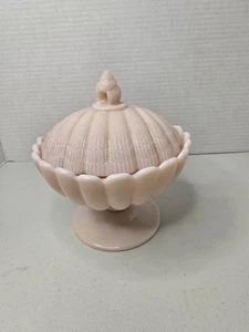 Cambridge Pink Seashell Crown Compote/Candy Dish w/lid - Picture 1 of 13