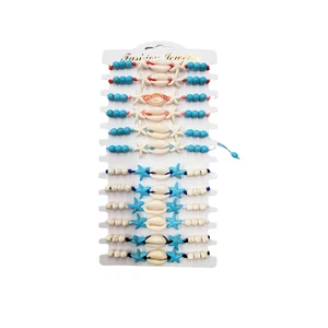 12PCS Sea Shell Beach Pullstring Bracelet Wholesale - Picture 1 of 1
