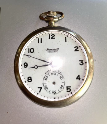 Antique Ingersoll Reliance Gold Pocket Watch...not working. - Image 1 of 2