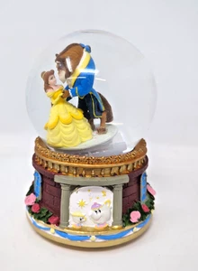 1991 Beauty & the Beast Disney Musical Snow Globe Music Box Song Belle Kcare - Picture 1 of 5