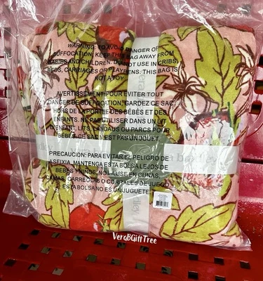 Vera Bradley Cozy PLUSH Throw Blanket TOMATO VINES Coral Tomatoes NWT SEALED NEW - Image 1 of 3