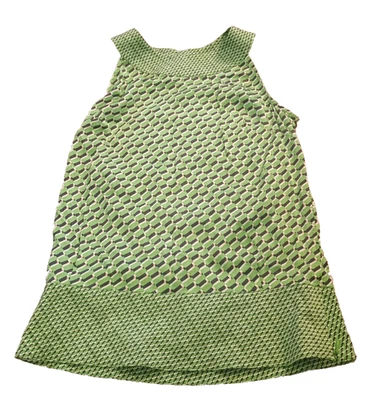 Blusa Etcetera sem mangas seda elastano gola alta retrô verde geométrica tamanho 2 - Imagem 1 de 4