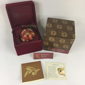 Ne Qwa Art Pointsettia Susan Winget adorno de Navidad 240 vidrio pintado al revés - Imagen 1 de 24