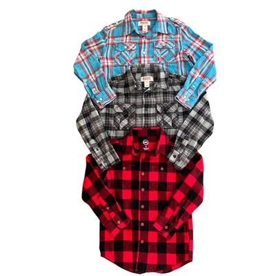 Lote 3 Camisas de Franela para Niños Mossimo Wonder Nation Cuadros Manga Larga Tallas M 8 8/10 Foto 1 de 4