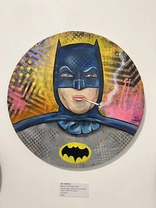 “Batman 66 Smokin” Dr. Smash Pop Art Surrealism Original Street Art Painting - Picture 1 of 1