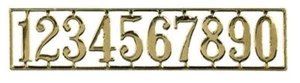Dolls House Gold Plated Brass House Numbers Set Miniature Front Door Furniture - Picture 1 of 8