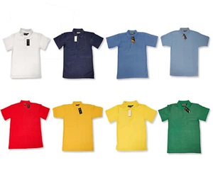 Quality Pique Polo Shirts for School Boys Men - 8 Colours - Sizes 18-44 - Picture 1 of 9