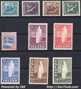 ISLANDE SERIE COURANTE N° 171/180 NEUF * AVEC CHARNIERE - Picture 1 of 2