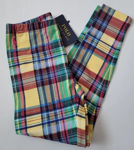 Polo Ralph Lauren Girls Plaid Leggings Pony LOGO Size 7 - Picture 1 of 6