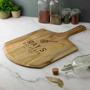 Personalised Pizza Peel Your Pizzeria Serving Pizza Paddle Chopping Pizza Board - Picture 1 of 6