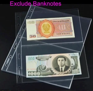 Lot 10 Pcs Currency Sleeves Holders Pages 2 Rows for World Paper Money Banknotes - Picture 1 of 1