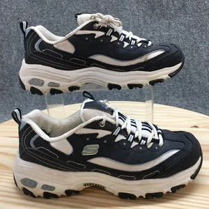 Skechers Shoes Womens 8 D'Lites Biggest Fan Sneakers Blue Leather Low SN 11930 - Picture 1 of 22