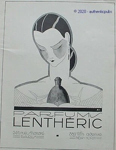 PUBLICITE LENTHERIC PARFUM SIGNE ANDREY DE 1926 FRENCH AD PUB RARE ART DECO - Picture 1 of 1