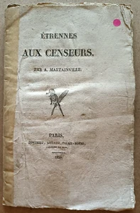 LIVRE ANCIEN - ETRENNES AUX CENSEURS par A. MARTAINVILLE - 1822 - Imagen 1 de 3